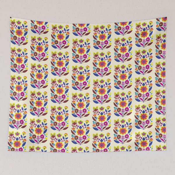 Item preview, Cool Colorful Capacious Folk Floral Abstract Design designed and sold by CharlottePlaceArt.