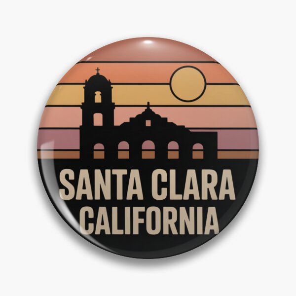 Item preview, Santa Clara California: Retro Mission Sunset Badge designed and sold by CircinusStore.