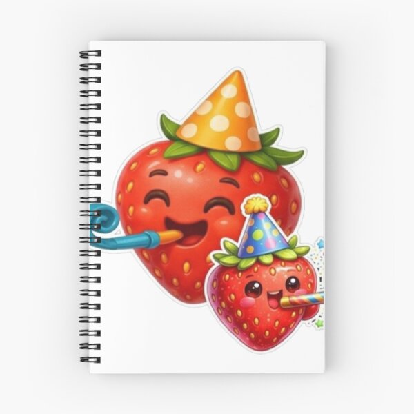 Item preview, Cute 3D Party Strawberry Stickers - Happy Birthday Fruit Characters designed and sold by Sticker Art Shop.