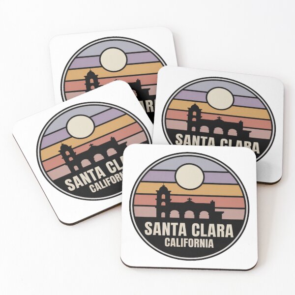 Item preview, Santa Clara California: Retro Mission Gradient Sunset Badge designed and sold by CircinusStore.