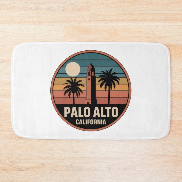 Item preview, Palo Alto California: Retro Tower Palm Sunset Badge designed and sold by CircinusStore.