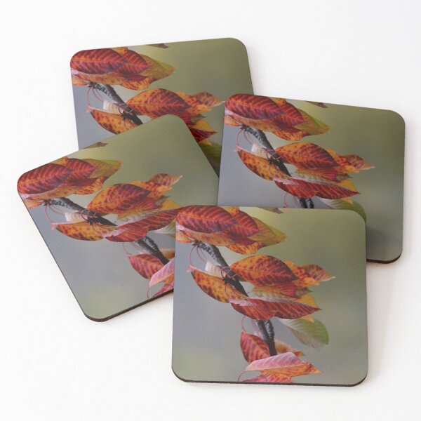 Item preview, Red Orange Autumn Leaves Minimal Nature Aesthetic Vertical Botanical Wall Art designed and sold by onubi.