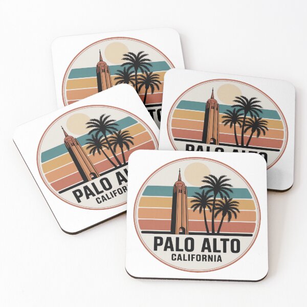 Item preview, Palo Alto California: Retro Tower Sunset Circle Badge designed and sold by CircinusStore.