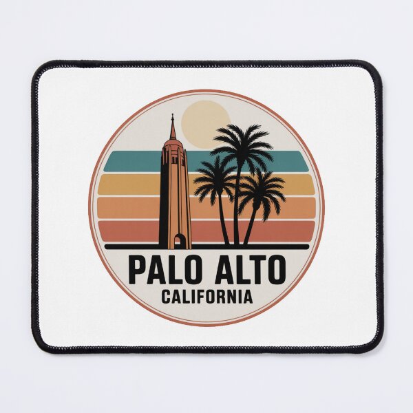 Item preview, Palo Alto California: Retro Tower Sunset Circle Badge designed and sold by CircinusStore.