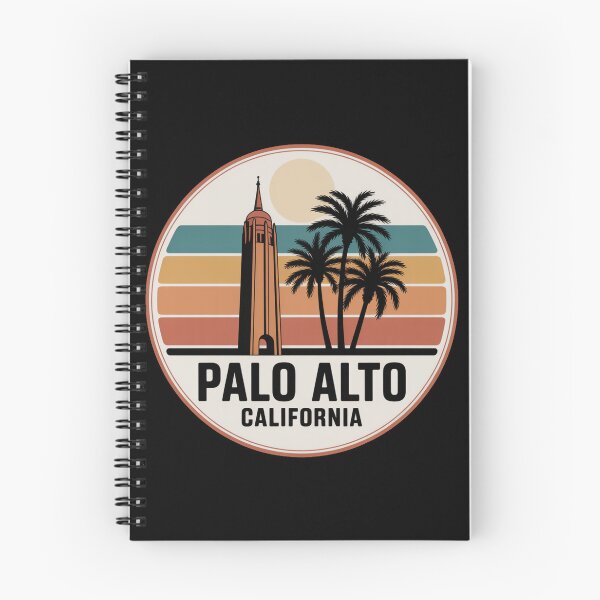 Item preview, Palo Alto California: Retro Tower Sunset Circle Badge designed and sold by CircinusStore.