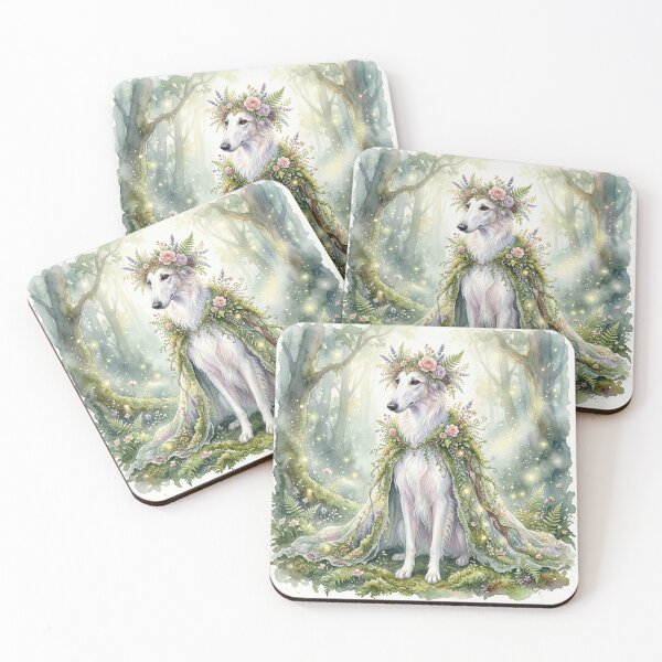 Item preview, Borzoi Fairy Queen – Ethereal Watercolor Woodland Monarch designed and sold by PawAndPalace.