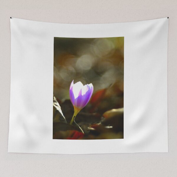 Item preview, Purple Crocus Flower Soft Light Bokeh Minimal Botanical Aesthetic Wall Art designed and sold by onubi.