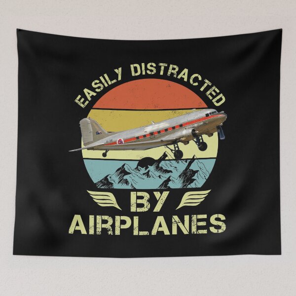 Item preview, Easily Distracted By Airplanes DC-3 Tee designed and sold by Emberglowo.