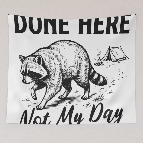 Item preview, Done Here Not My Day Raccoon Shirt, Funny Camping Raccoon Design, Tired Mood Animal Graphic Tee, Introvert Humor Outfit designed and sold by TeeVerse27.