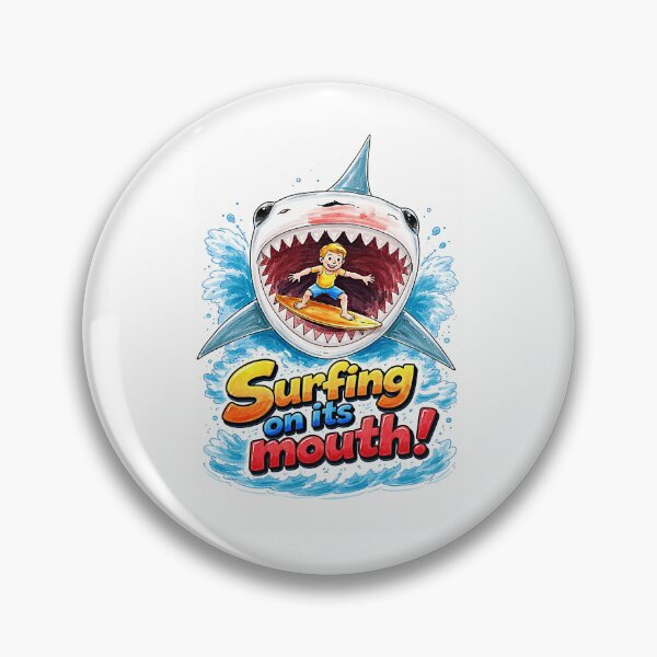 Item preview, shark surfer designed and sold by NubesDesignCH.