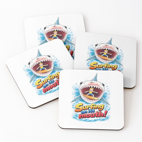 Item preview, shark surfer designed and sold by NubesDesignCH.