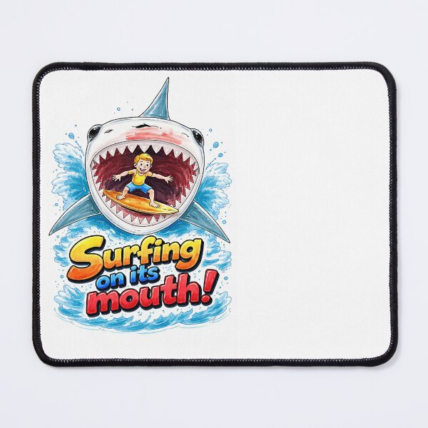 Item preview, shark surfer designed and sold by NubesDesignCH.