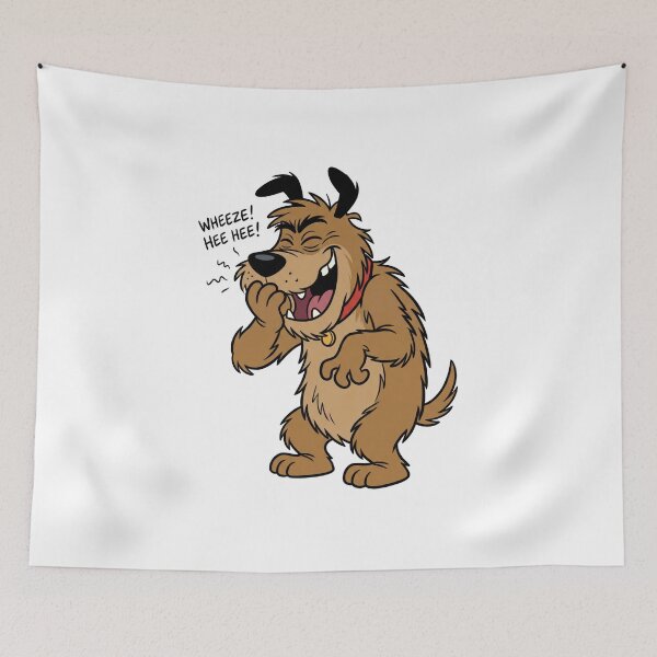Item preview, Funny Wheezing Dog Laughing Cartoon - Retro Snickering Mutt Art designed and sold by seven things shop.