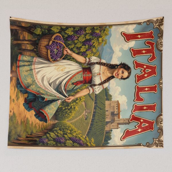 Item preview, Italy Vineyard Vintage Travel Poster La Dolce Vita designed and sold by BorgSpareParts.