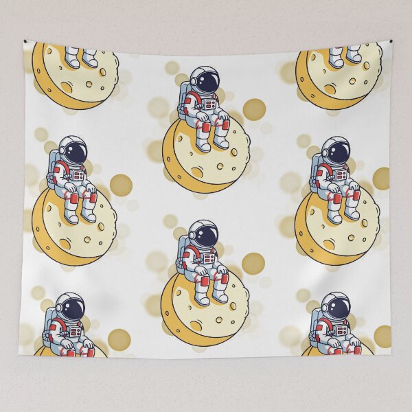 Item preview, Astronaut Sitting on the Moon - Cartoon Illustration designed and sold by iamKRUK.