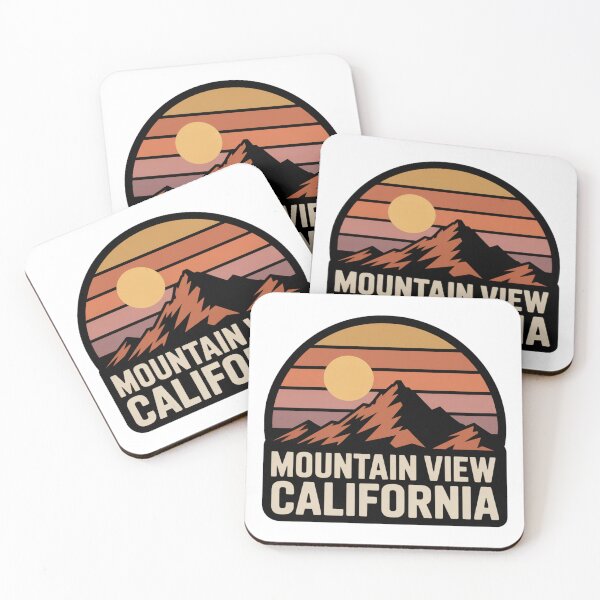 Item preview, Mountain View California: Retro Mountain Sunset Badge designed and sold by CircinusStore.