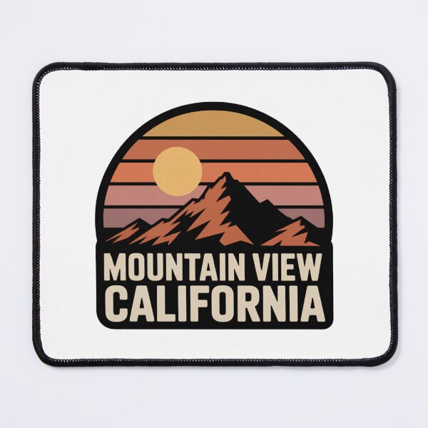 Item preview, Mountain View California: Retro Mountain Sunset Badge designed and sold by CircinusStore.