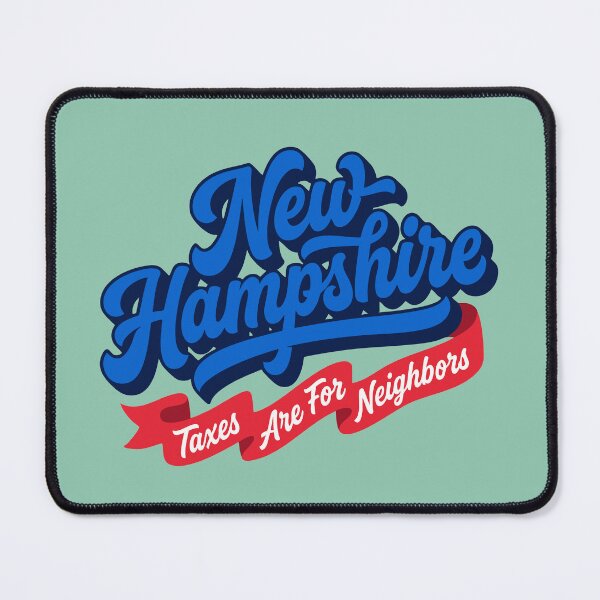 Item preview, New Hampshire Taxes Are For Neighbors Retro Script Sticker and Apparel designed and sold by Cozy-Old-Pub.