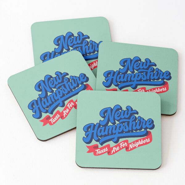 Item preview, New Hampshire Taxes Are For Neighbors Retro Script Sticker and Apparel designed and sold by Cozy-Old-Pub.