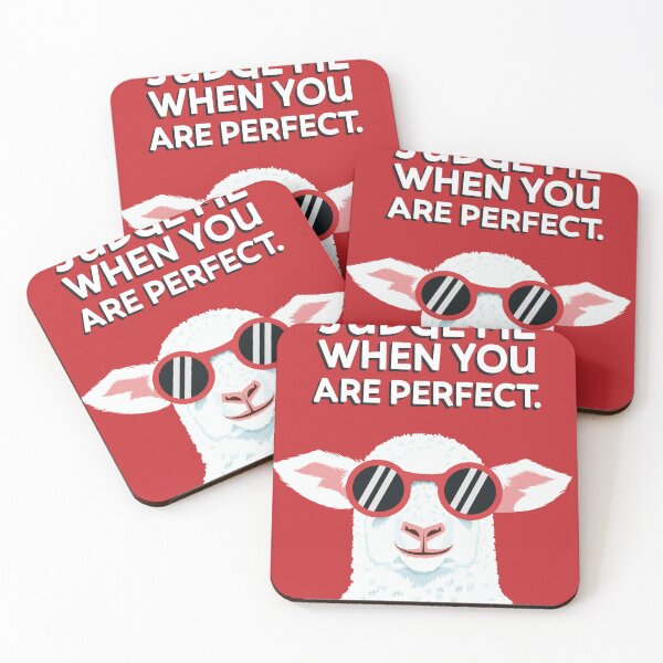 Item preview, Sheep sticker design with the line Judge me when you are perfect designed and sold by anshikasketch.