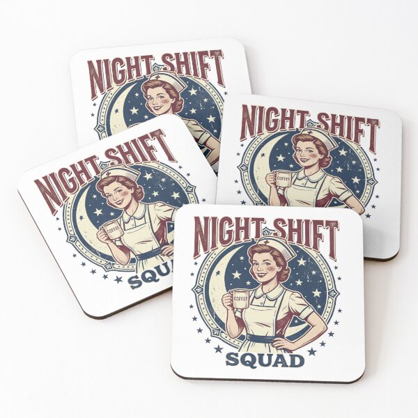 Item preview, Night Shift Squad Vintage Retro Nurse Coffee Design Funny Nursing Gift designed and sold by urbinet.