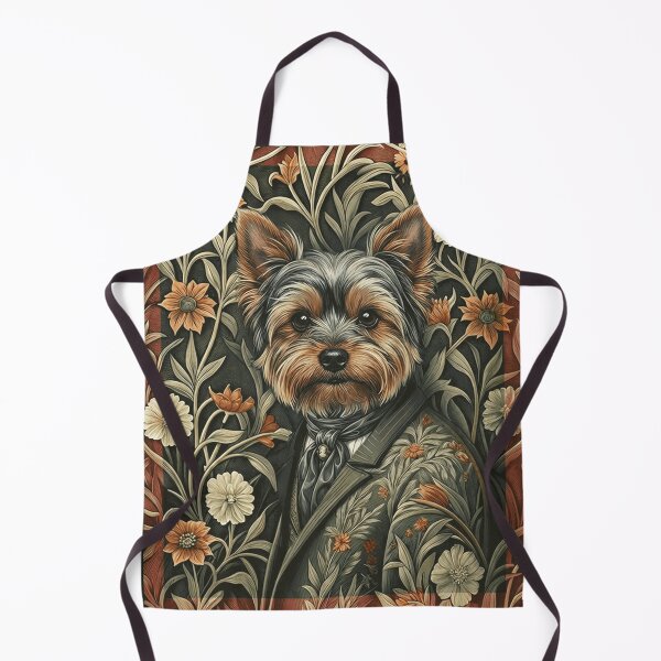 Item preview, Dapper Yorkie Dog Victorian Floral Suit Portrait designed and sold by AntiqueImages.