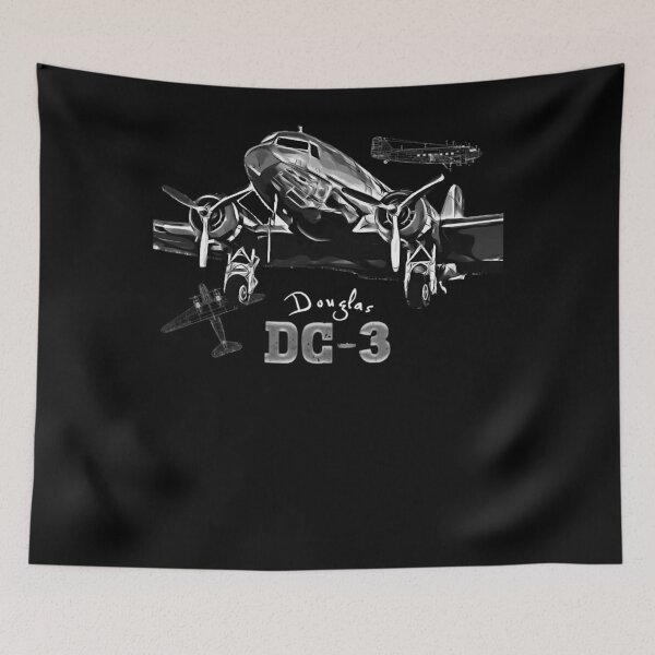 Item preview, Douglas DC-3 Vintage Aircraft Monochrome Tee designed and sold by Emberglowo.