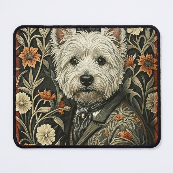 Item preview, Westie Dog Vintage Botanical Floral Art designed and sold by AntiqueImages.