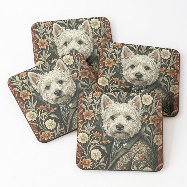 Item preview, Westie Dog Vintage Botanical Floral Art designed and sold by AntiqueImages.