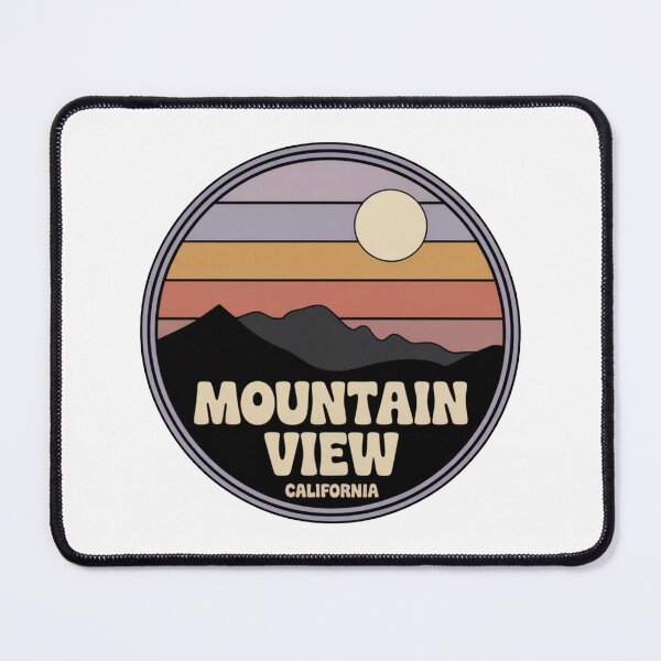 Item preview, Mountain View California: Retro Gradient Mountain Sunset Badge designed and sold by CircinusStore.