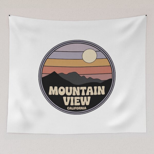 Item preview, Mountain View California: Retro Gradient Mountain Sunset Badge designed and sold by CircinusStore.