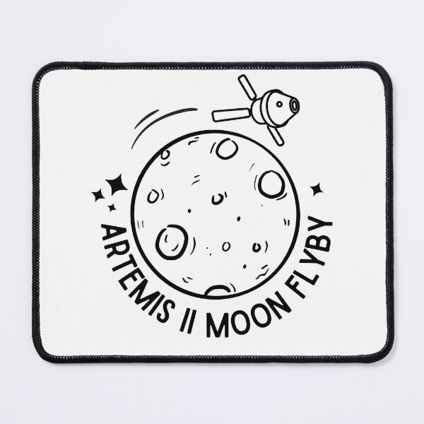Item preview, Minimalist Artemis II Moon Flyby Doodle Line Art designed and sold by Tattyarts.