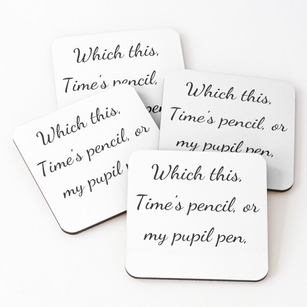 Item preview, "Which this, Time's pencil, or my pupil pen," - handwriting black designed and sold by ariksworld.