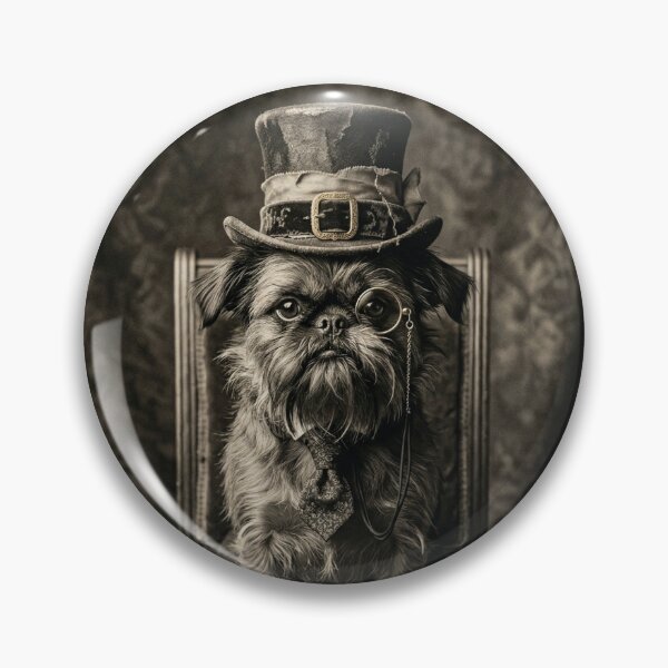 Item preview, Victorian Gentleman Brussels Griffon Antique Daguerreotype Portrait designed and sold by PawAndPalace.