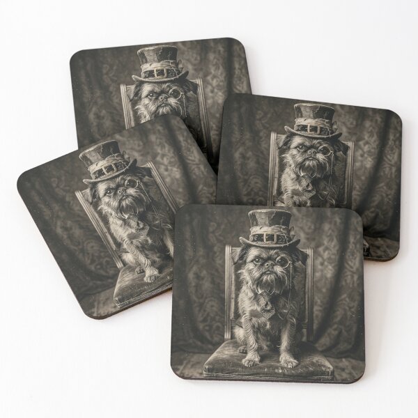 Item preview, Victorian Gentleman Brussels Griffon Antique Daguerreotype Portrait designed and sold by PawAndPalace.