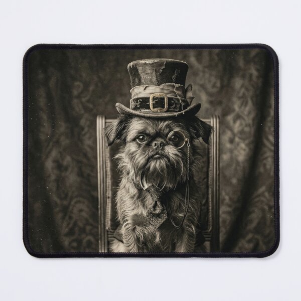 Item preview, Victorian Gentleman Brussels Griffon Antique Daguerreotype Portrait designed and sold by PawAndPalace.