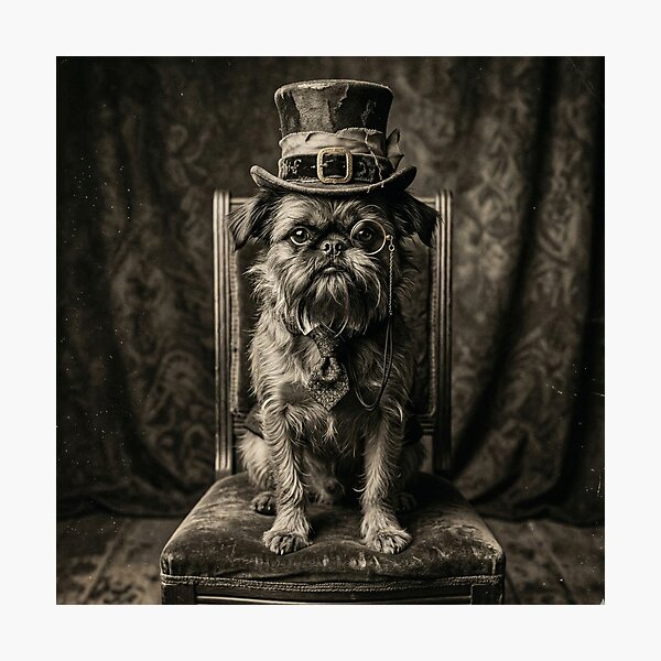 Item preview, Victorian Gentleman Brussels Griffon Antique Daguerreotype Portrait designed and sold by PawAndPalace.