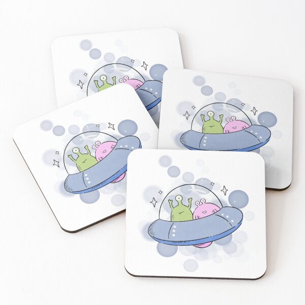 Item preview, Aliens in a Spaceship - Cartoon Illustration designed and sold by iamKRUK.