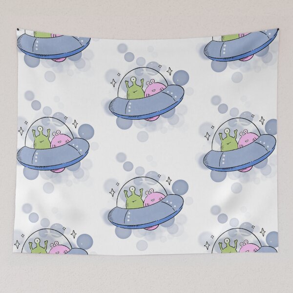 Item preview, Aliens in a Spaceship - Cartoon Illustration designed and sold by iamKRUK.