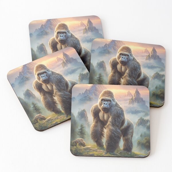 Item preview, Majestic Gorilla in Mountain Landscape designed and sold by PetsArt.