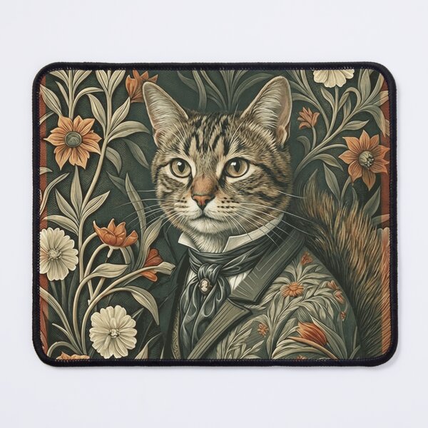 Item preview, Victorian Dapper Tabby Cat in Vintage Evening Attire designed and sold by AntiqueImages.