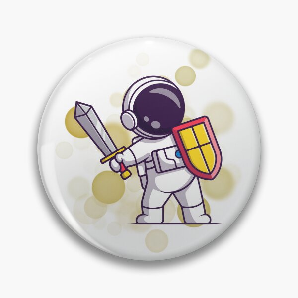 Item preview, Astronaut with a Sword and Shield - Cartoon Illustration designed and sold by iamKRUK.