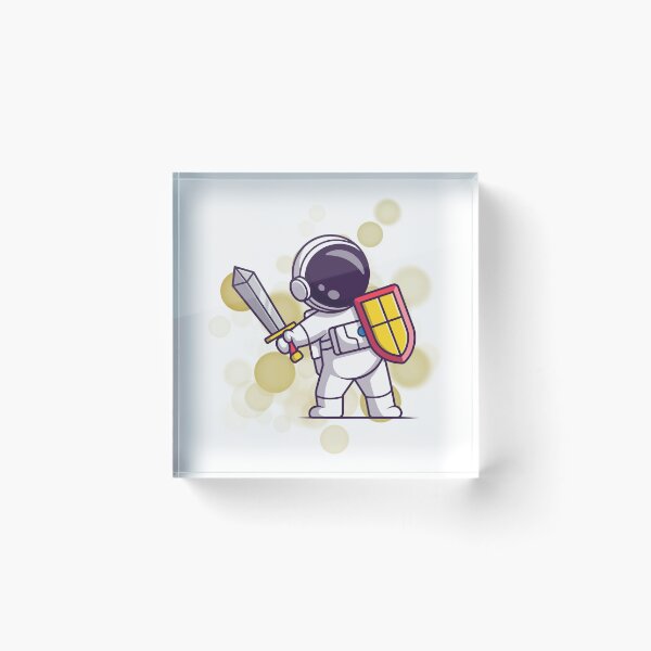 Item preview, Astronaut with a Sword and Shield - Cartoon Illustration designed and sold by iamKRUK.