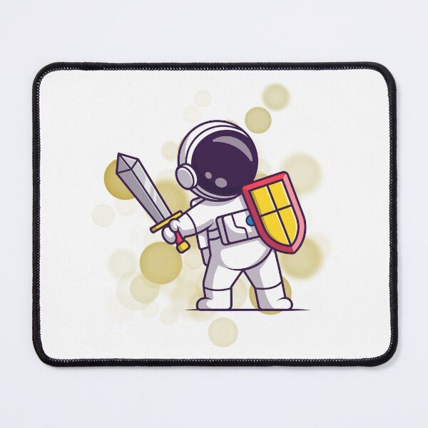 Item preview, Astronaut with a Sword and Shield - Cartoon Illustration designed and sold by iamKRUK.