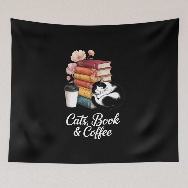 Item preview, Cats Book Coffee Books and Cats Reading Cat Lover designed and sold by FaithAbbott.