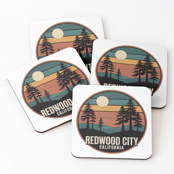 Item preview, Redwood City California: Retro Forest Sunset Emblem designed and sold by CircinusStore.