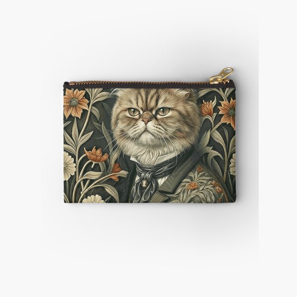 Item preview, Victorian Gentleman Cat Art Nouveau Floral Feline designed and sold by AntiqueImages.