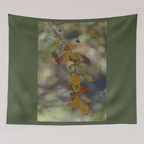 Item preview, Autumn Branch With Golden Leaves Soft Focus Nature Minimal Aesthetic Wall Art designed and sold by onubi.