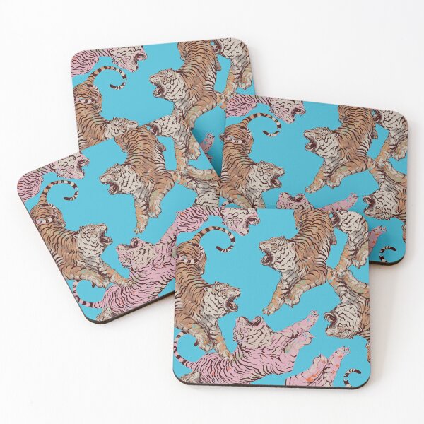 Item preview, Wildcats Tiger Pattern - Sky Blue, Pink and Beige designed and sold by cadinera.