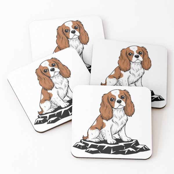 Item preview, Cavalier King Charles Spaniel on a Rock Portrait designed and sold by PixelStudioBe.